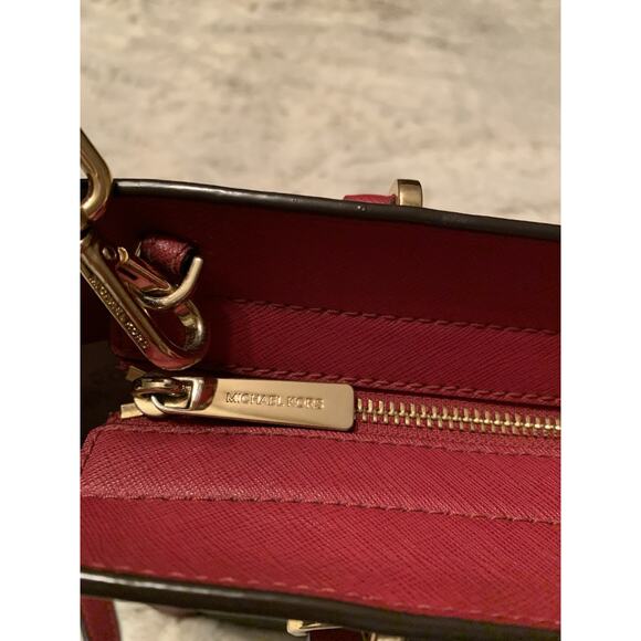 Michael Kors Purse Burgundy And Chocolate - Picture 8 of 13